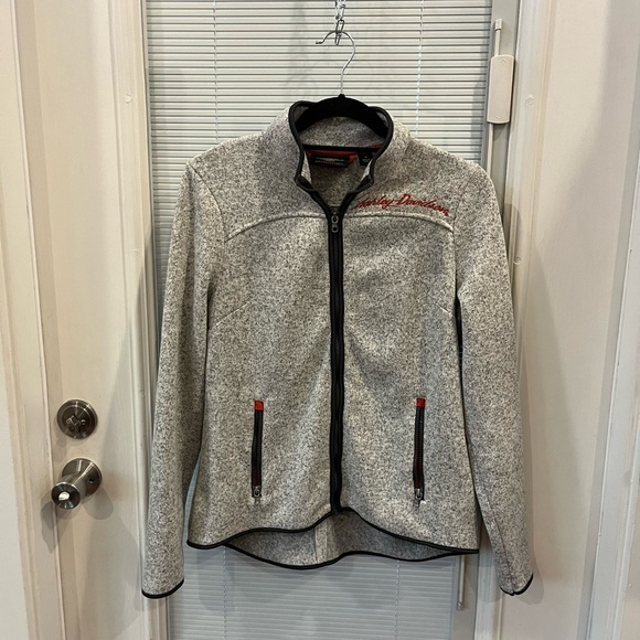 Harley-Davidson Gray Jacket with Orange Embroidery - Picture 2 of 4